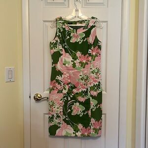 Green pink and white talbot dress